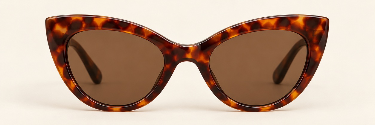 Red-brown tortoiseshell / Brown Temple Cat-Eye, front view